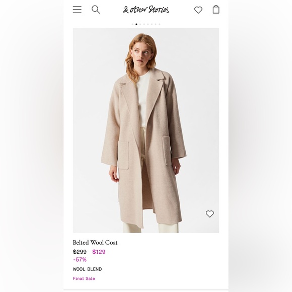 & Other Stories Wool&Alpaca Coat - Picture 2 of 7